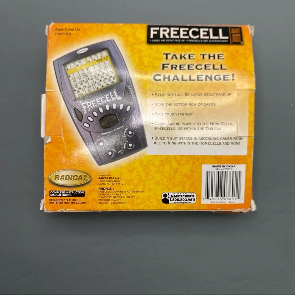 Radica 1999 Freecell Electronic Handheld Solitaire Game Blue Tested Working